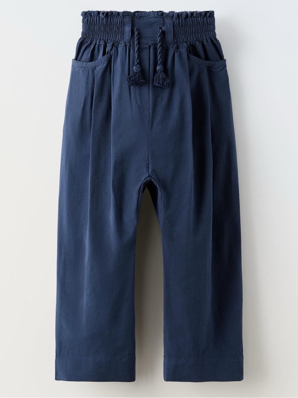 Brand New w Tags! ZARA Girls Navy Paperbag Waist Pants Size 8 Years